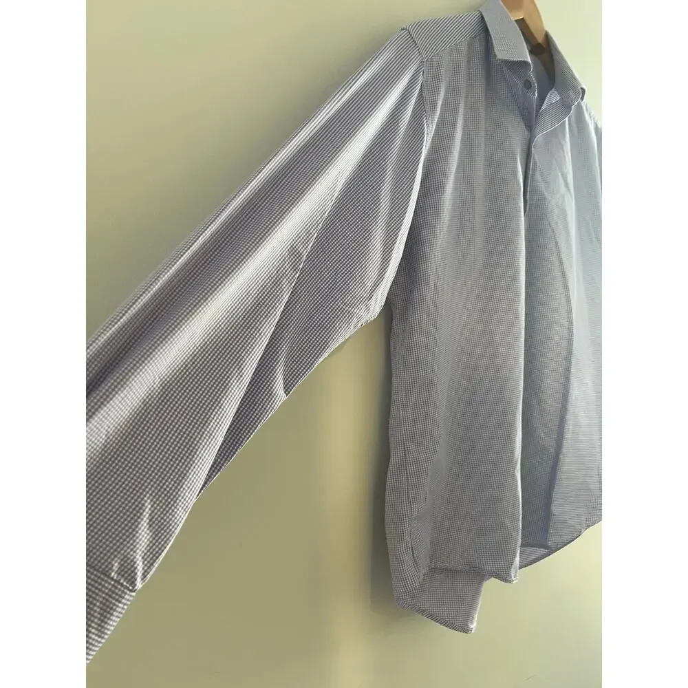Alfani fitted performance men’s casual button-down dress shirt purple 15.5 34 35